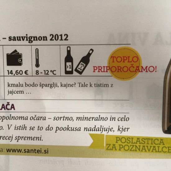 Sauvignon 2012 revija Vino